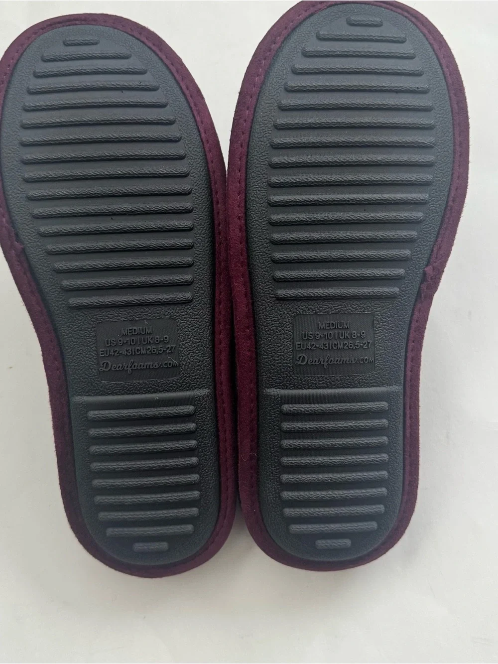 Dearfoams Quilted Clog Slippers Men M 9-10 Charcoal Grey Maroon House Shoes